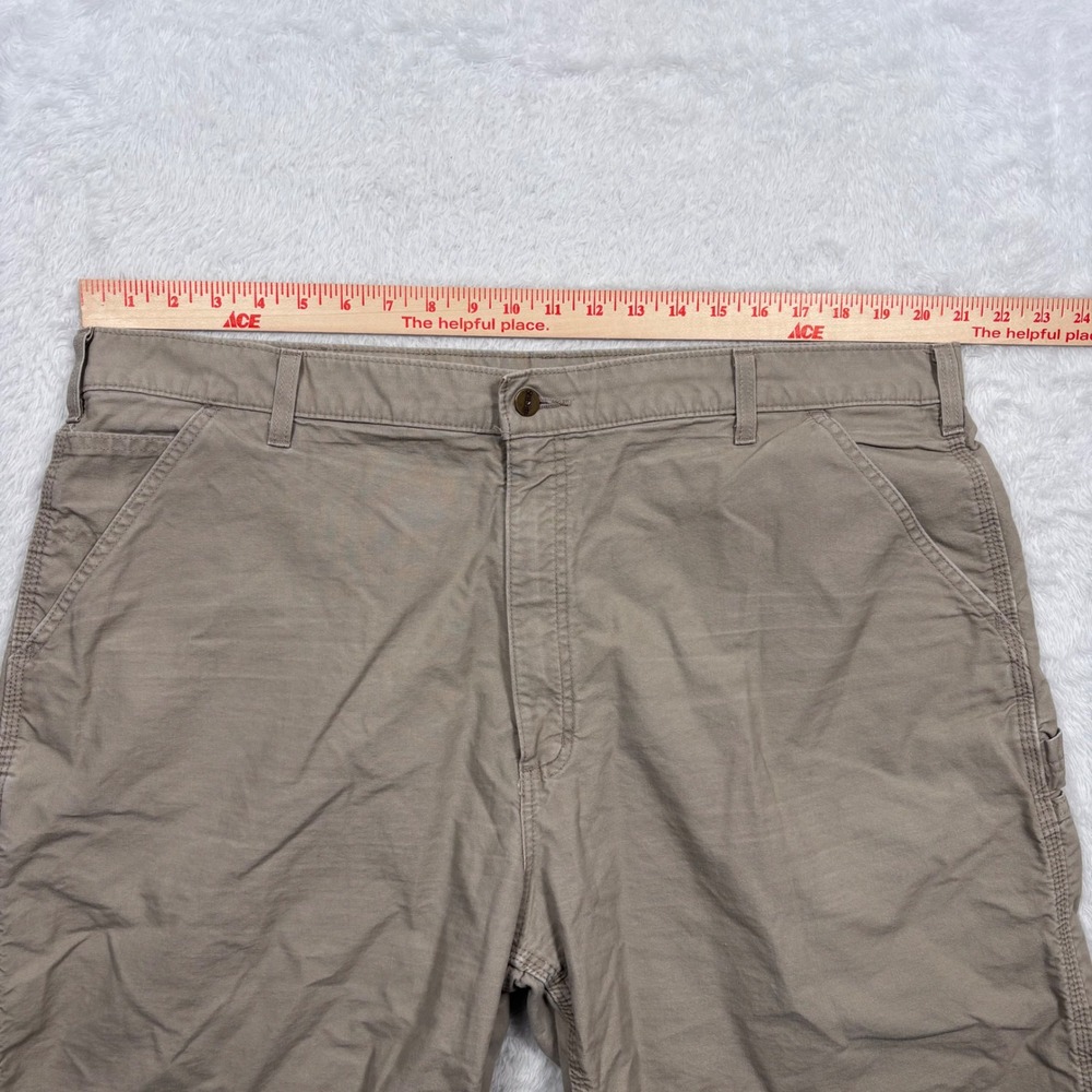 Carhartt Carpenter Shorts Men 42 Relaxed Tan Canvas B144 Workwear Utility Loop - Picture 8 of 12